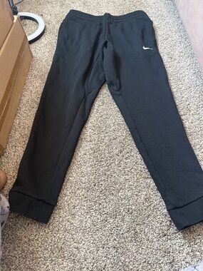 Nike Black Sweatpants Joggers with White Swoosh
